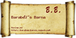 Barabás Barna névjegykártya