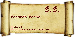 Barabás Barna névjegykártya