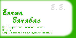 barna barabas business card