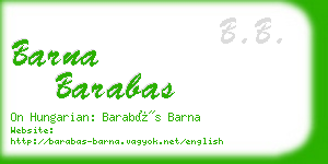 barna barabas business card